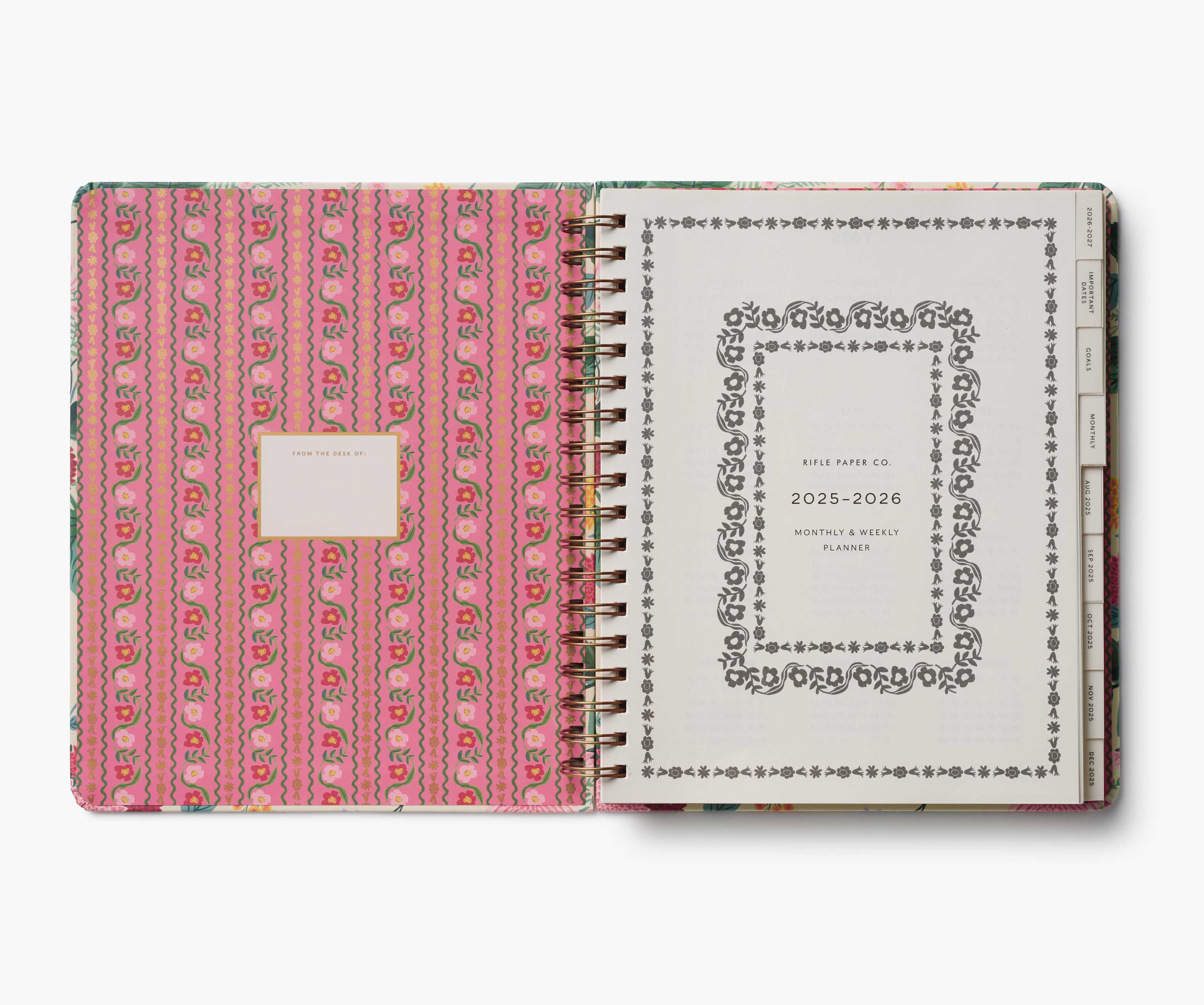 2025-2026 17-Month Academic Hardcover Spiral Planner - Dahlia